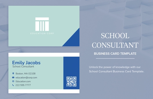 School Consultant Business Card Template