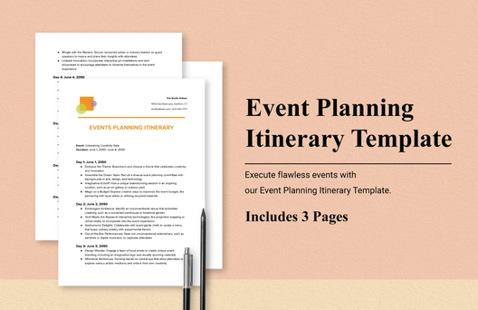 Event Planning Itinerary Template