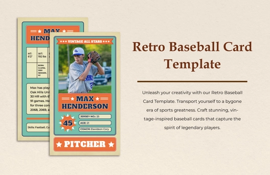 Retro Baseball Card Template