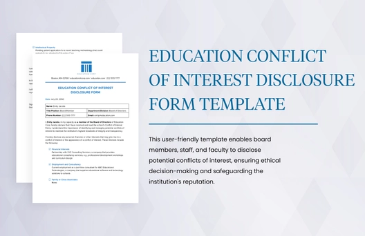 Education Conflict of Interest Disclosure Form Template