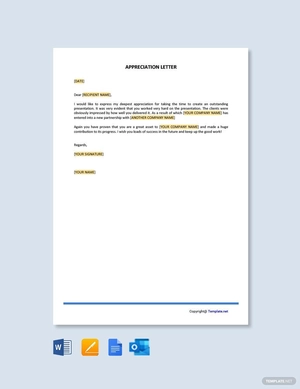Formal Thank You Letter For Appreciation