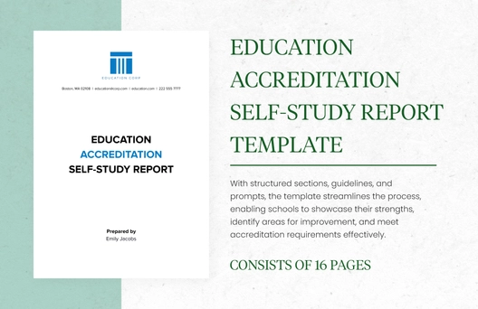 Education Accreditation Self-Study Report Template Education Accreditation Self-Study Report Template