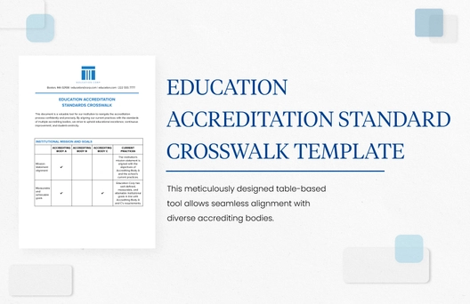 Education Accreditation Standards Crosswalk Template
