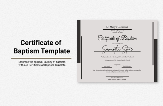 Certificate of Baptism Template