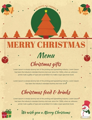 Merry Christmas Menu Template