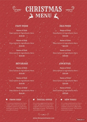 Retro Christmas Menu Template