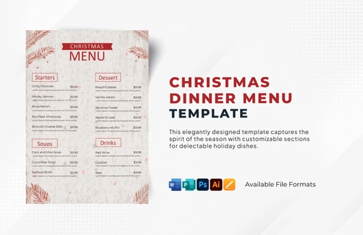 Christmas Dinner Menu Template