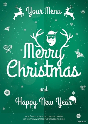 Merry Christmas Party Menu Template