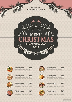 Christmas Holiday Menu Template