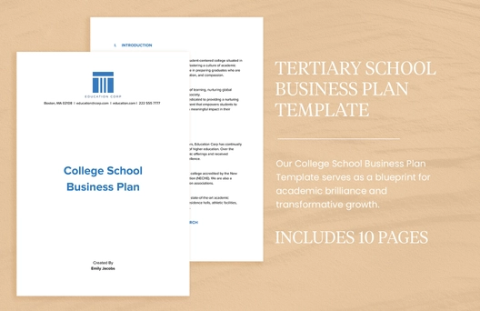 College School Business Plan Template