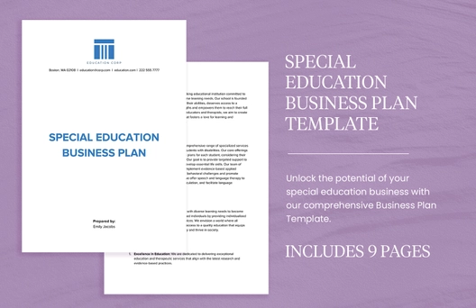 Special Education Business Plan Template