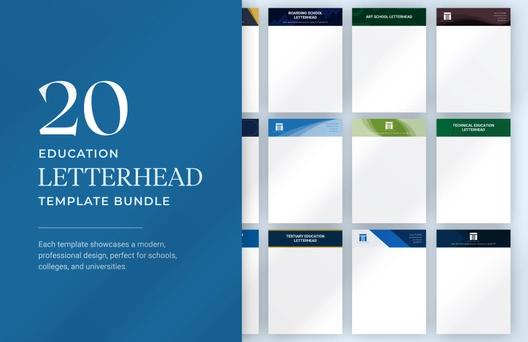 20 Education Letterhead Template Bundle