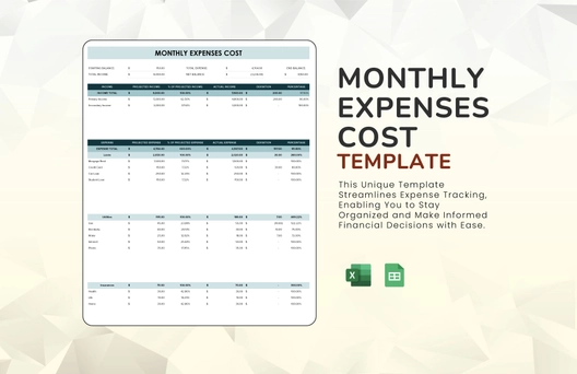 Monthly Expenses Cost Template