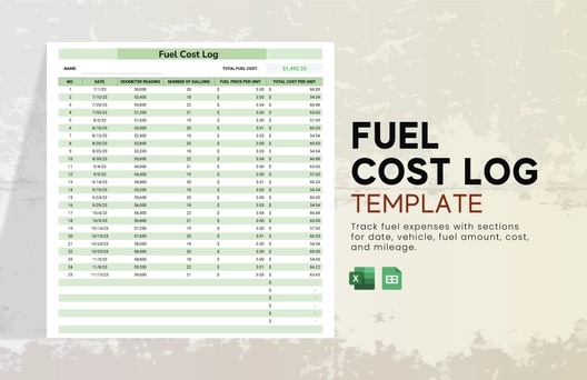 Fuel Cost Log Template