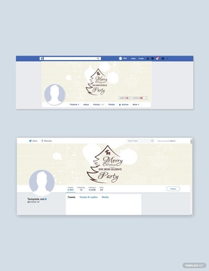 Christmas Party Facebook and Twitter Cover Page Template