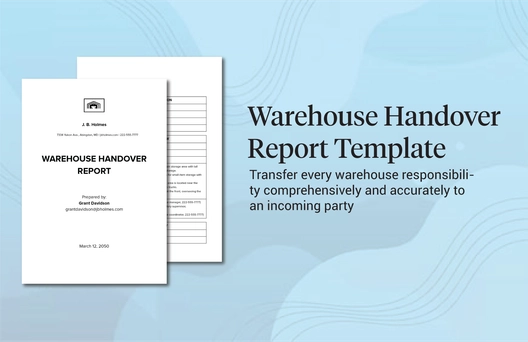Warehouse Handover Report Template
