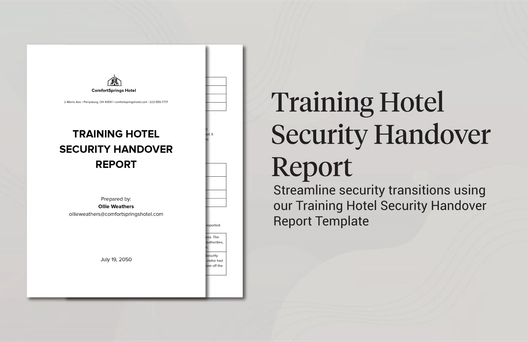 Training Hotel Security Handover Report