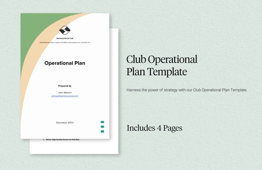 Club Operational Plan Template
