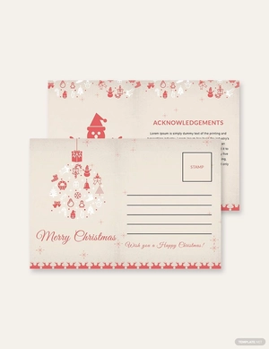 Merry Christmas Postcard Template
