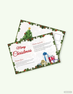Snowflake Christmas Postcard Template
