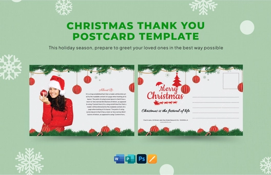 Christmas Family Postcard Template