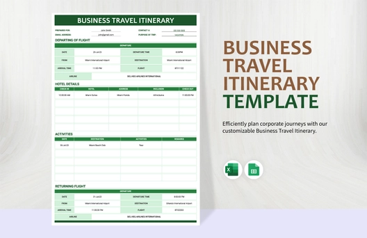 Business Travel Itinerary Template