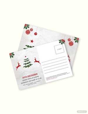 Elegant Christmas Postcard Template