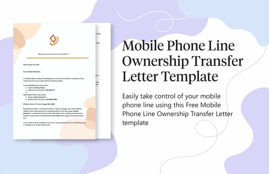 Mobile Phone Line Ownership Transfer Letter Template