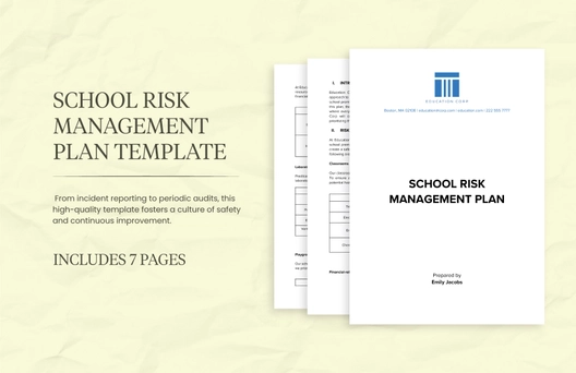 School Risk Management Plan Template