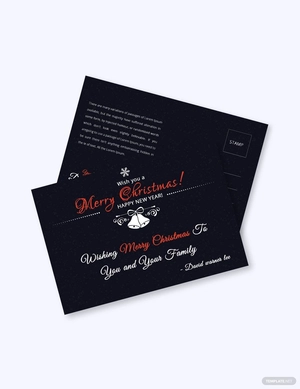 Christmas Holiday Postcard Template