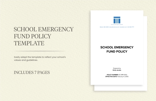 School Emergency Fund Policy Template