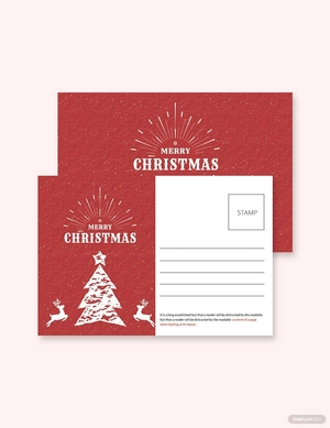Retro Christmas Postcard Template