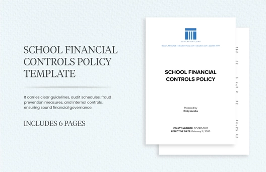 School Financial Controls Policy Template