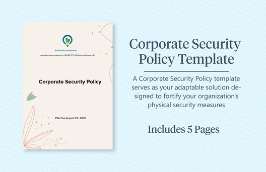 Corporate Security Policy Template