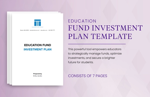 Education Fund Investment Plan Template