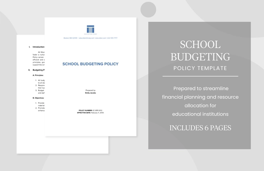 School Budgeting Policy Template