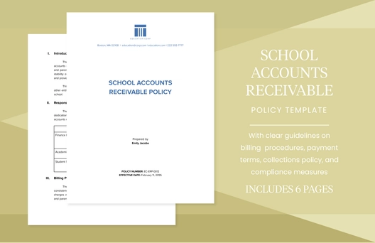 School Accounts Receivable Policy Template