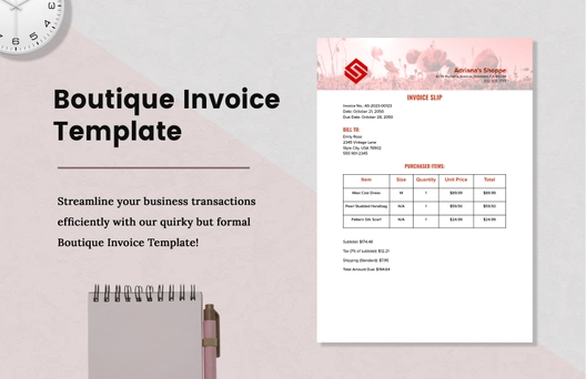 Boutique Invoice Template