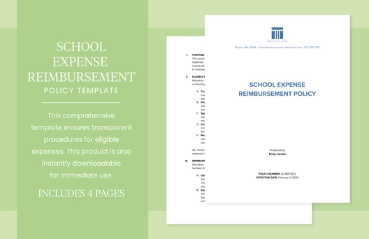 School Expense Reimbursement Policy Template