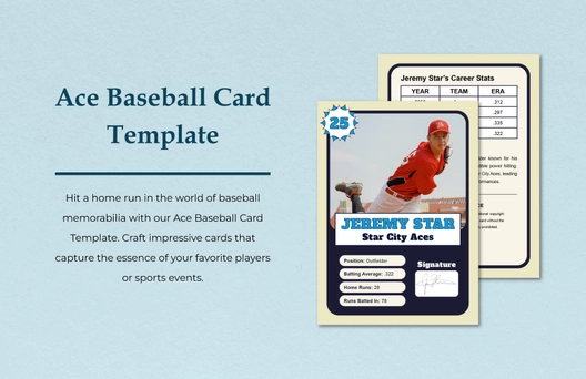 Ace Baseball Card Template