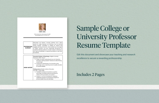 Sample College or University Professor Resume Template