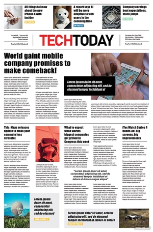 Technology Newspaper Template Technology Newspaper Template