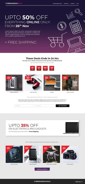 Cyber Monday HTML5/CSS3 Landing Page Template