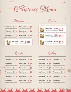 Christmas Menu Card Template