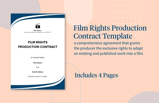 Film Rights Production Contract Template Film Rights Production Contract Template