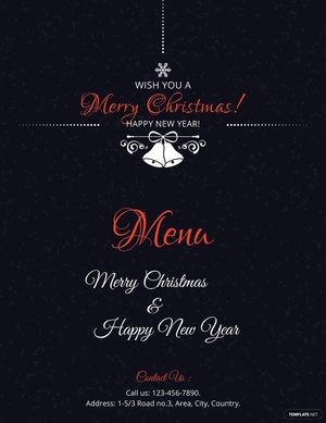 Simple Christmas Menu Card Template