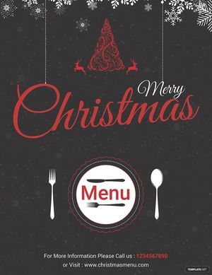 Merry Christmas Menu Flyer Template