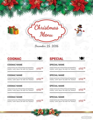 Christmas Brochure Menu Template