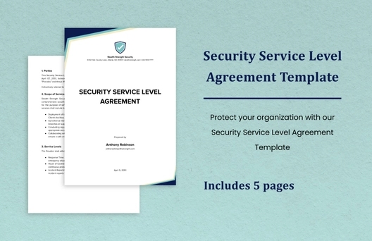 Security Service Level Agreement Template