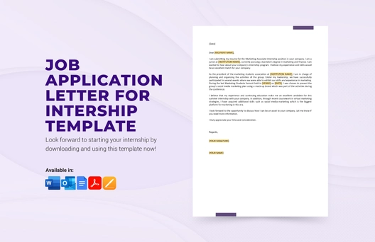 Job Application Letter for Internship